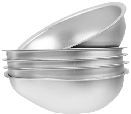 SHOWERORO 5 piezas Molde para Tartas Mini de Aleación de Aluminio Antiadherente para Pudding y Gelatina Moldes para Repostería DIY Fácil Desmoldeo y Transferencia Rápida de Calor