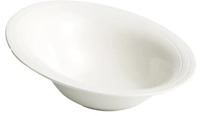 Assiettes Service de Table Assiette À Dîner Inclinée En Porcelaine Blanche Plats De Cuisine For Salades Ménagères Dessert Bol Fruits Vaisselle Restaurant Ustensiles Plat Froid(M)