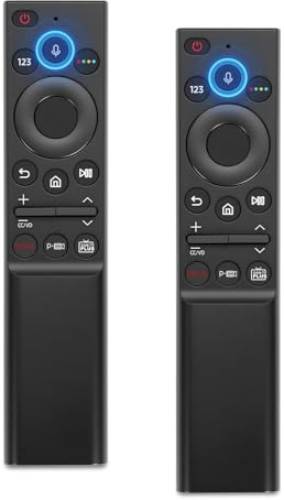 2 Pezzi Telecomando Universale Vocale Ricambio per Samsung | Telecomando per Samsung Smart TV con 3 Tasti di Scelta Rapida, per Neo QLED, Smart 4K Crystal UHD Serie TV
