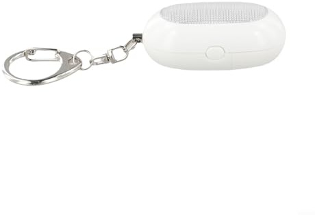 Porte-clés d'alarme personnelle avec lumière LED, alarme de sécurité 125 dB pour femmes et personnes âgées, appareil portable compact pour la maison et l'extérieur (blanc)