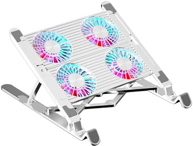 Soporte Ajustable En Altura for Portátil, Ventilador Silencioso, Almohadilla Enfriadora for Ordenador Portátil, for 11-17,3 Pulgadas(4 Fan Silver)