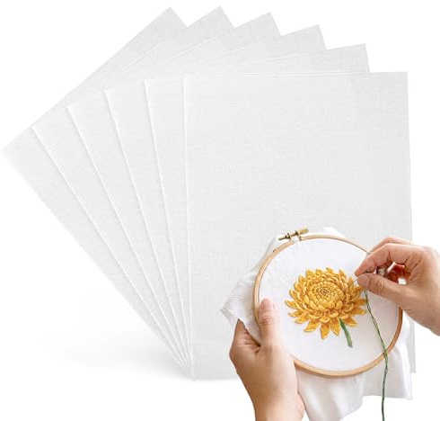 6 piezas de papel de bordado soluble en agua, estabilizador de bordado A4, imprimible y dibujable, bordado a máquina y a mano, hojas autoadhesivas transparentes con películas solubles en agua