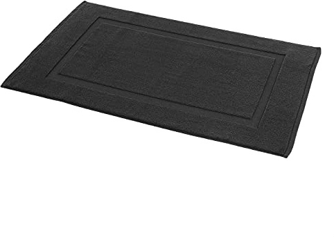 Amazon Basics Banded 100% Cotton Machine Washable Bathroom Bath Rug Mat, 31 x 20, Black