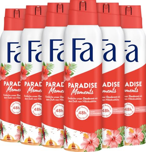 FA Deodorante spray da donna Paradise Moments – Confezione da 6 (6 x 150 ml)