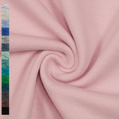 Bündchenstoff Pia, Schlauchware, uni hellrosa (25cm x 35cm/70cm)