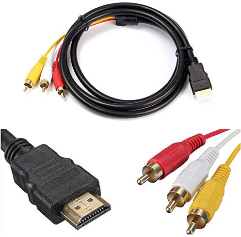 Bolwins R43S HDMI auf 3RCA Kabel 1,5m – HDMI Stecker auf Cinch AV Adapter für Video & Audio, 1080P Kompatibel mit TV, HDTV, DVD, LCD-Projektoren – Kein Signalwandler!!