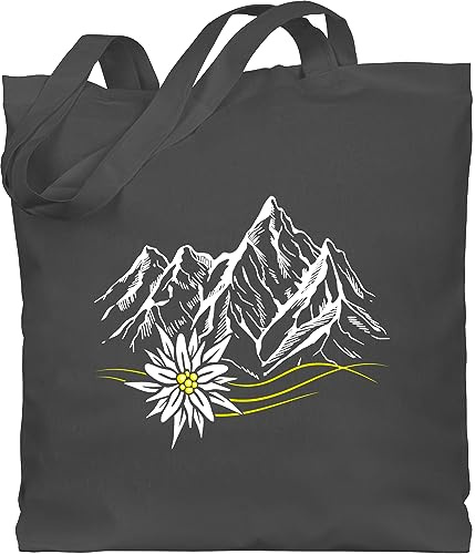 Shirtracer - Baumwolltasche - Kompatibel mit Oktoberfest Tasche - Edelweiß Berge Wandern Wanderlust Berg ruft Alpen