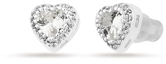 Einzelstück® Ohrstecker mit funkelndem Herz 925 Sterling Silber I Herz Ohrringe mit Zirkonia Steinen I Silber Damen, Mädchen I L'amour Ohrstecker