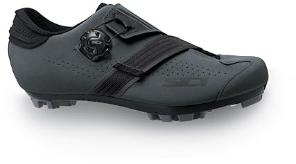 Sidi | XC Cross Country Shoes, Professional Mountain Bike Shoes for Men MTB AERTIS MEGA, Innovative Closure System, Integrated Heel, Color Grey Black [Size EU 46/US 11]