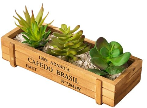 Scatola per Fioriera in Legno, Fioriera in Legno per Fioriere Succulente Scatola per Fioriera Rettangolare per Giardino Domestico Scatola per Esposizione Vasi da Fiori per Davanzale (1 PCS)