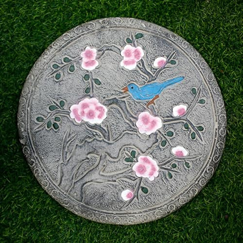 Pietre da Giardino 14 Pollici Pianta Modello Stepping Stone per Giardino Decorazione, Stile Cinese Vintage Elegante Pietra da Calpestio per Esterni, Casa Commerciale Parco Arte Ornamento (Color : Pea