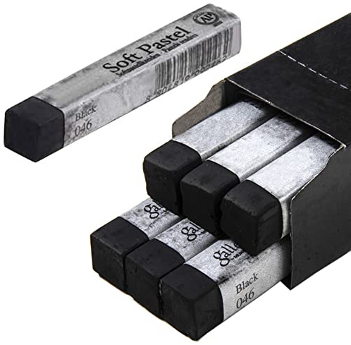 iEasey Set di 6 pastelli a olio neri, quadrati morbidi non tossici, matite artistiche secche per schizzi, disegni e ritratti