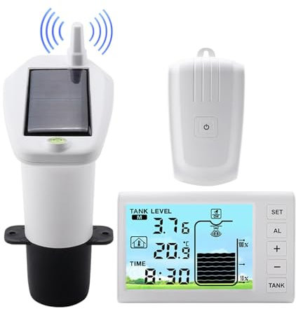Indicatore del misuratore di livello del serbatoio 'acqua, misuratore di livello a ultrasuoni per serbatoi 'acqua | Sensore di livello ad ultrasuoni con display a temperatura a LED,Trasmettitore del s