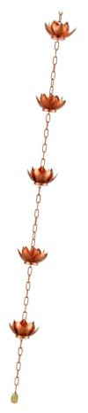 Chaîne de Pluie En Métal, Lotus pour Gouttières, Chaîne D'attrape-Pluie, Chaînes Récupération D’eau de Pluie Détourner L’eau, Chaîne Pluie Suspendue Lotus Cup, pour Décorations Jardin En Plein Air