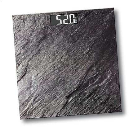 Smart Body Fat Scales - Digital Bathroom Body Weight Scales - 4 Precision Sensor LED Display 2*AAA Batteries Tempered Glass Weighing Scale Marble - Black