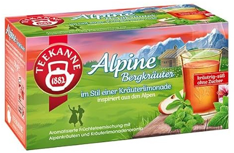 Teekanne Alpine Bergkräuter 12er Pack | Tee im Stil einer Kräuterlimonade | kräutrig-süß ohne Zucker (12)