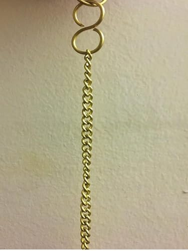 Brass Hanging Chain with S Hook, 2 Meter Length, Gold