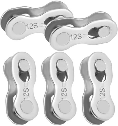 GZDAOXIA 5 Pares Conectores de Cadena de Bicicleta,EslabóN Perdido de Bicicleta,Eslabón de la Cadena de icleta,Acoplamiento RáPido Reutilizable,Eslabones de Acero,para Velocidad 12