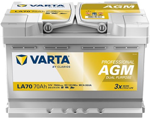 VARTA Professional Dual Purpose AGM (LA105) 12V105Ah950A - Nassbatterie für Wohnmobile, Wohnwagen & Boote - Resistente Starter- & Versorgerbatterie hoher Energiebedarf - Bleisäurebatterie wartungsfrei