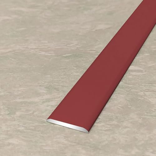 YFQYRB Aluminium Teppiche Schwellenstreifen Übergangsprofil Holz Zu Fliese Trenndekoration Schneidbar Bodenübergangsleiste Fußböden Abdeckleisten(Red,W 60mm(2.4in))