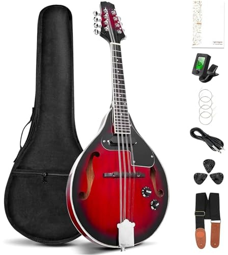 Mandoline Instrument De Musique Mandolines Électriques Acoustiques De Style A Instrument Vintage En Bois D'acajou Rouge Sunburst Pour Débutants Et Adultes
