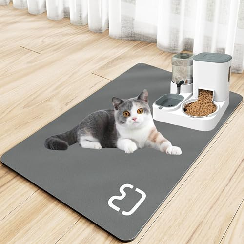 MZSX 60 x 40 CM Napfunterlage Hunde und Katze, wasserdicht rutschfest Unterlage, schnell trocknend, keine Flecken, leicht zu reinigen Hundenapf Futternapf Matte, Haustierzubehör für schlampige Trinker