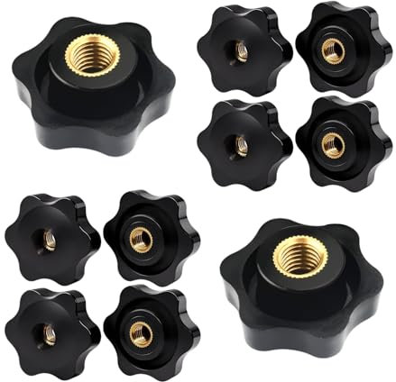 Flewdart - 10 botones de sujeción M6x32, tuerca estrella M6 y mariposa para muebles mecánicos y equipos electrónicos