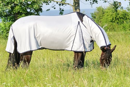 Euroriding Fliegendecke mit Bauchlatz Silber Halsteil fest (125 cm)