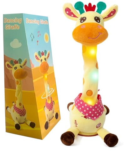 Dancing Girafe Musicale Chantante Jouet Girafe Dansant et Torsadé, Jouet Interactif Lumineux et Chantant Enregistrement Et Répétition De Ce Que Vous Dites, Cadeaux pour Garçons Et Filles