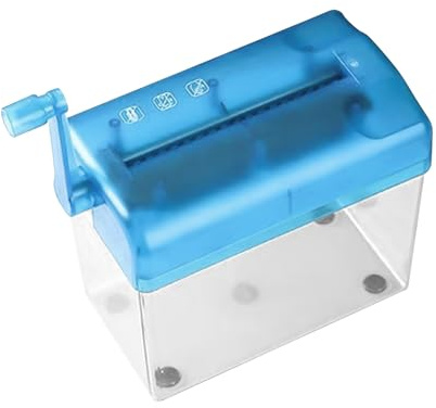 Distrugg-documenti - Mini Distrugg-documenti Manuale Con Taglio A Strisce A6 | Taglierina Portatile Per Documenti In PET+ABS | Distruggidocumenti Da Tavolo Compatto: Per Uso Domestico, Scolast