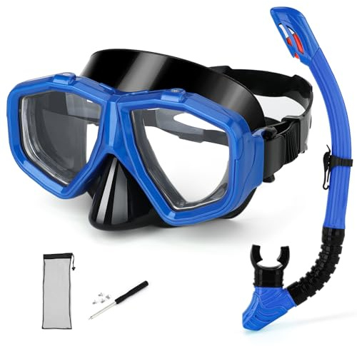 Équipement de plongée interchangeable pour adultes et adolescents avec myopie, masque de plongée anti-buée pour plongée en silicone myopie et entièrement sec
