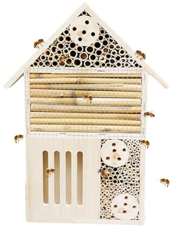 Bienenstock aus Naturholz - Bienenbox Mauerwerk und Schmetterlingshotel