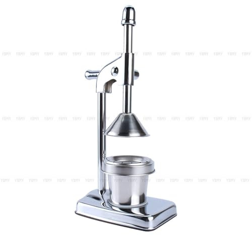 Dioche Exprimidor de Cítricos Naranja con de Palanca para Apretar Fuerte, Taza de Jugo de Acero Inoxidable con Capacidad para 1 Taza, Fácil Limpieza y Estabilidad, Colador Eficiente de Pulpa y