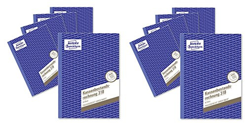 AVERY Zweckform 318 10x Kassenbestandsrechnung (A5, 50 Blatt, Ermittlung der Tageseinnahmen & Kassenbestand, von Rechtsexperten geprüft, für DE/AT, zur ordnungsgemäßen Buchführung) weiß