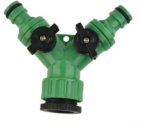 Risveglio Divisor de grifo de 2 vías con interruptores independientes, adaptador de conector de tubo de manguera, para grifos de 1, 2 y 3 4, válvula en forma de Y de plástico ABS resistente, para