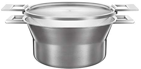 CASTEY - Cacerola Media de Artic, 28 cm, Aluminio, Color Plateado, con Tapa Reversible, Revestimiento Antiadherente, Distribuye de Forma Homogénea el Calor, Resistente y Duradera, Libre de PFOA