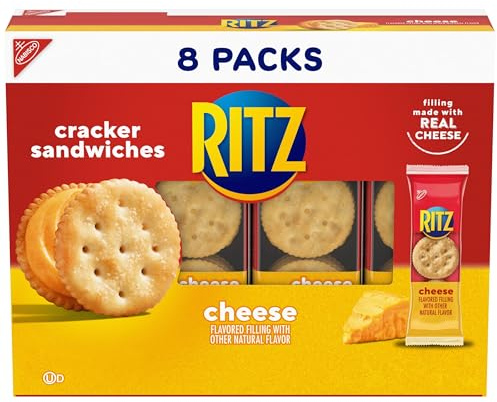 RITZ Käse-Sandwich-Knallbonbons, Lunch-Snacks, 8 Snack-Packs | 6 Cracker-Sandwiches pro Packung, einzeln verpackt