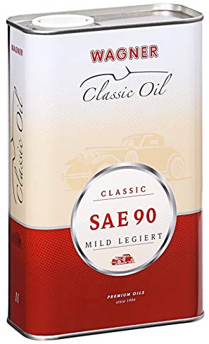 WAGNER Classic Getriebeöl SAE 90 - Mild Legiertes Hochdruck-Getriebeöl für Oldtimer | Geeignet Für Lenk-, Schalt-, Kardan- Und Differentialgetriebe | Verschleißarm Und Oxidationsstabil | 1 Liter