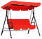 Outsunny Hollywoodschaukel, 3-Sitzer, Dach, verstellbare Neigung, Kissen Sitz und Rückenlehne, 1,72 x 1,1 x 1,52 m (L x B x H), Stahl, schwarz, Polyester, rot