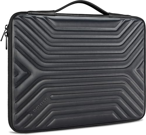 DOMISO 17 Zoll Wasserdicht Laptophülle Notebook Tasche Schutzhülle mit Griff für 17-17.3 Notebook/Dell/Lenovo/Acer/HP/MSI/ASUS, Schwarz