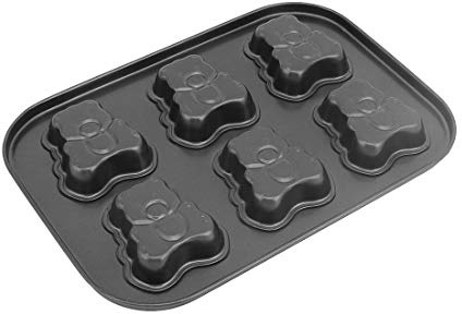 N/D Moule à Chocolat en Forme d'ours en Forme d'ours en métal pour gâteau à Pain, Moule à Chocolat, 6 cavités