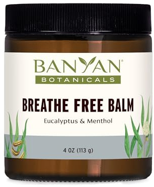 Banyan Botanicals Breathe Free Balm – 99% Organic, Natural Chest Rub with Eucalyptus & Menthol Crystals ­­– for Respiratory Relief & Easy Breathing – 4 oz. – Non GMO Sustainably Sourced Vegetarian