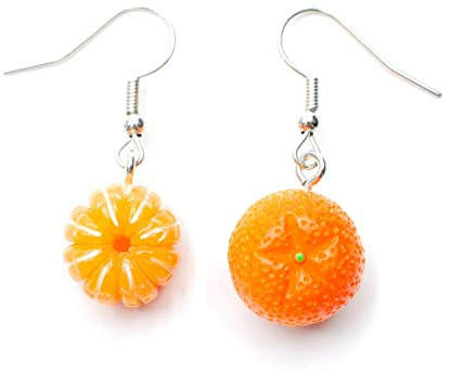 Miniblings Mandarine Ohrringe Orange Orangen Mandarinen versilbert | Ohrschmuck aus eigener Fertigung in Berlin, mit Weihnachten und Advent