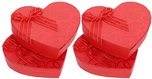 EXCEART Heart shaped Gift Box Love Heart Flower Case Empty Wedding Candy Boxes Chocolate Container Table Decor for Flower Wrapping Jewelery Red, 16.5X14.5cm