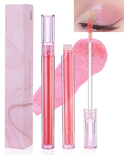 Chameleon Chrome Fard a Paupiere Liquide, Rose Eyeshadow Paillette pour Illuminer vos Yeux, Waterproof et Durable, Shimmer Ombre a Paupiere Colorées Très Pigmentées, Maquillage Coréen pour Femme-S20