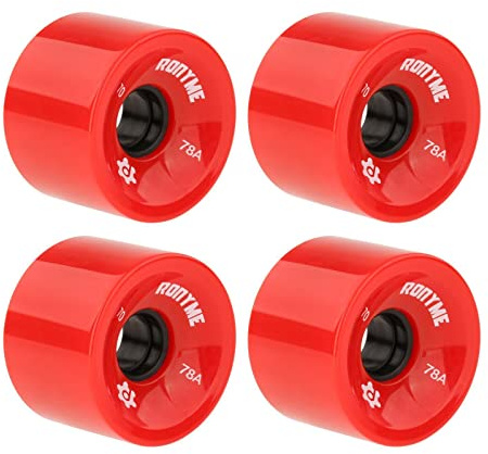predolo 4pcs 70mm Longboard PU Sostituzione Ruota Skateboard 78A Durezza Ruote Cruising Wheel ABEC- Rivestimento Esterno, Rosso