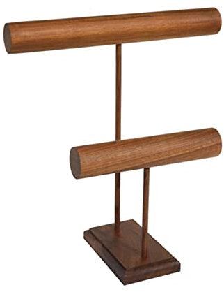 Schmuckständer 2-stufiger Armbandhalter aus Holz, Schmuckständer, Organizer, Armband-Scrunchie-Halter, Display for Laden, Vitrine und Zuhause, Walnussfarbe schmuckaufbewahrung