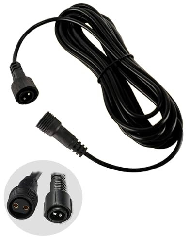 Joysing Prolunga Luci Natale 3m 2 Pin Connettore per Luci di Natale, IP44 Impermeabile Cavo di prolunga per Catena Luminosa Esterno Luci da Giardino Luci Stringa
