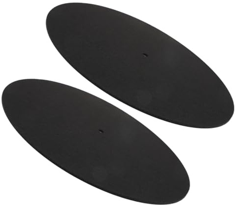 Vaguelly Plattenspielermatte 2 Stück Filzmatten 12 Zoll Schwarz für Vinyl Schallplatten und Phonograph Turntables mit Anti Vibrations und Anti Rutsch Funktion Zubehör für Plattenspieler