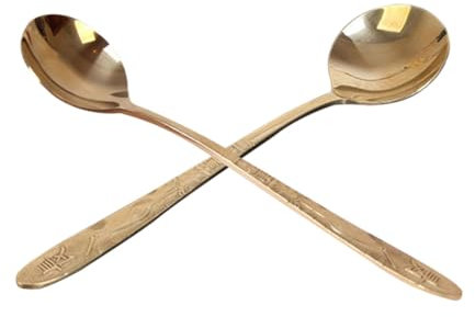 Alipis Cucchiaio di Ottone Mestolo in Rame Posate Spesse in Rame Pregiato Stoviglie per Uso Domestico